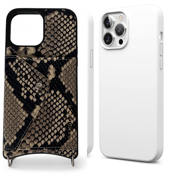 ✨ Bandolier Donna Side Slot Black Snake/Beige/Silver iPhone 13 Pro Max + Bonus ✨ - Picture 1 of 4